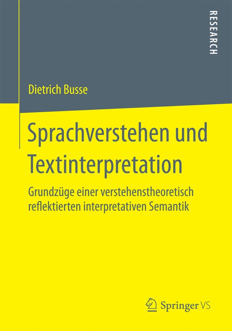 Dietrich Busse - Sprachverstehen und Textinterpretation, Häftad