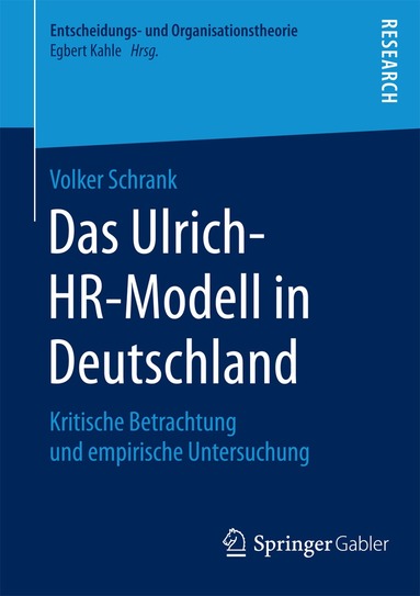 Volker Schrank - Das Ulrich-HR-Modell in Deutschland, Häftad
