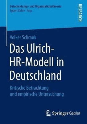 Volker Schrank - Das Ulrich-HR-Modell in Deutschland, Häftad