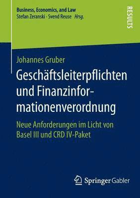 bokomslag Geschftsleiterpflichten und Finanzinformationenverordnung