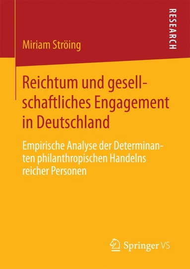 bokomslag Reichtum und gesellschaftliches Engagement in Deutschland