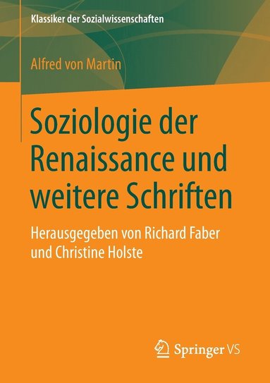 bokomslag Soziologie der Renaissance und weitere Schriften