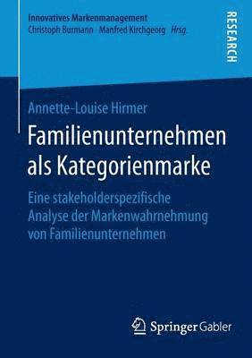 bokomslag Familienunternehmen als Kategorienmarke