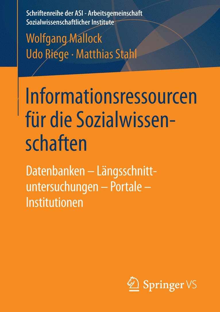 Wolfgang Mallock, Udo Riege, Matthias Stahl - Informationsressourcen für die Sozialwissenschaften, Häftad