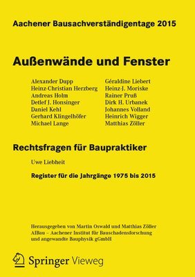 bokomslag Aachener Bausachverständigentage 2015