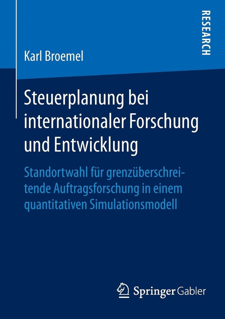 Karl Broemel - Steuerplanung bei internationaler Forschung und Entwicklung, Häftad