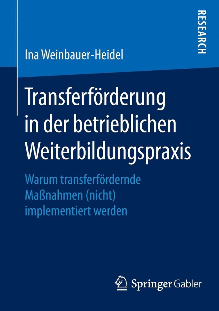 Transferfrderung in der betrieblichen Weiterbildungspraxis 1