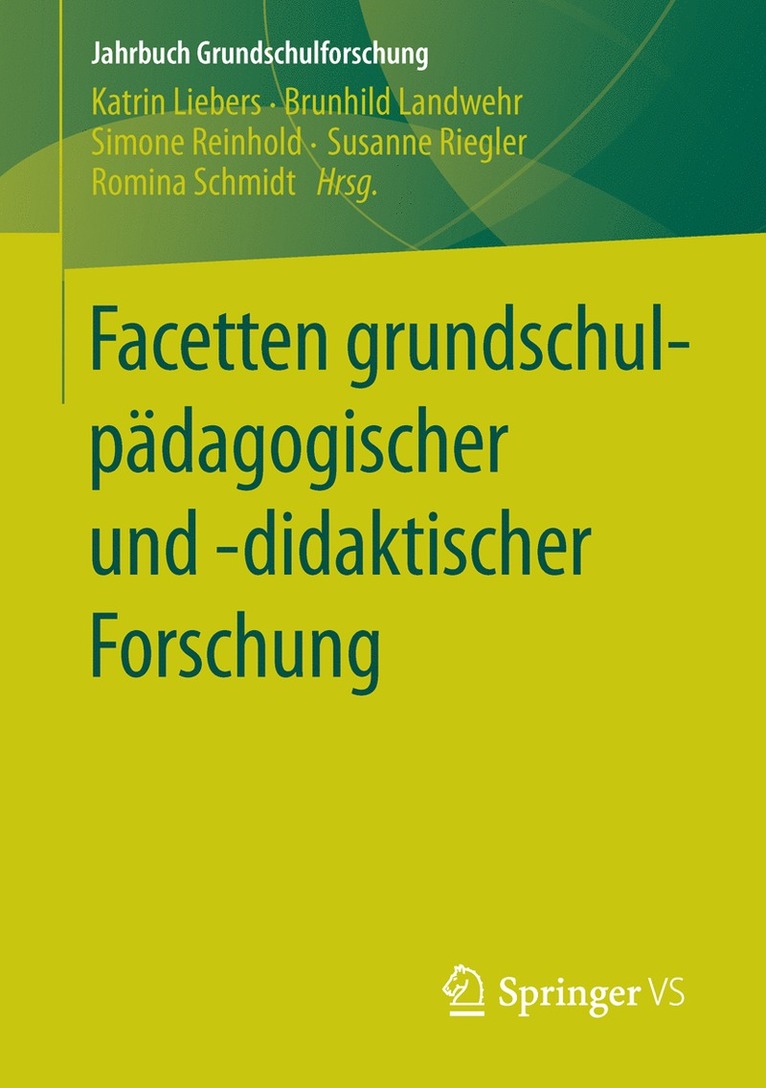 Facetten grundschulpdagogischer und -didaktischer Forschung 1