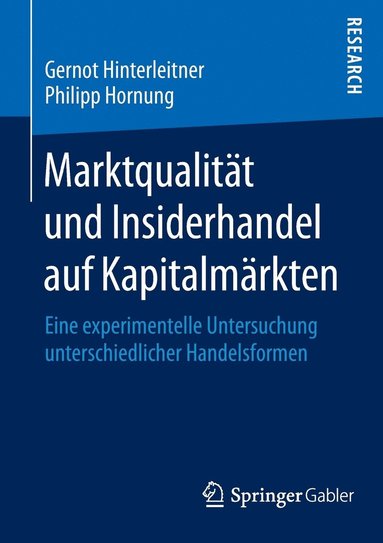 bokomslag Marktqualitt und Insiderhandel auf Kapitalmrkten