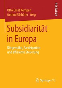bokomslag Subsidiaritt in Europa