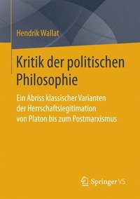bokomslag Kritik der politischen Philosophie