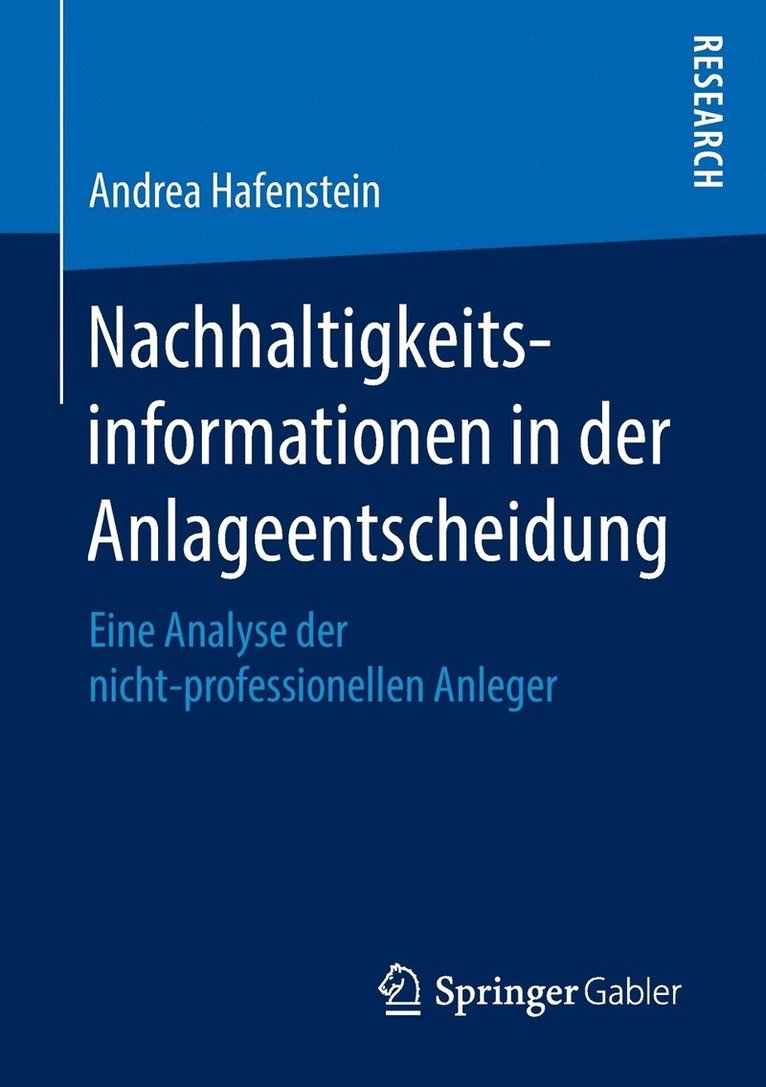 Nachhaltigkeitsinformationen in der Anlageentscheidung 1