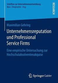 bokomslag Unternehmensreputation und Professional Service Firms