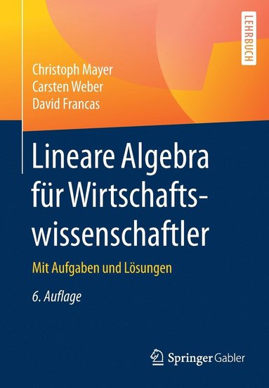 bokomslag Lineare Algebra für Wirtschaftswissenschaftler