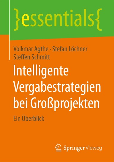Volkmar Agthe, Stefan Löchner, Steffen Schmitt - Intelligente Vergabestrategien bei Großprojekten, Häftad