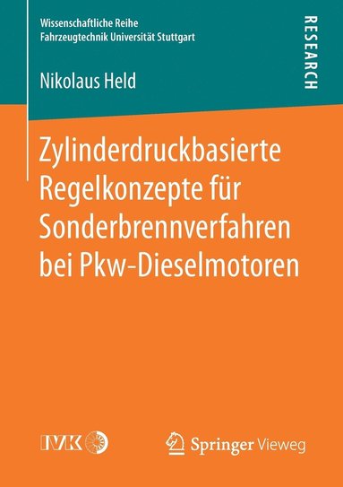 bokomslag Zylinderdruckbasierte Regelkonzepte für Sonderbrennverfahren bei Pkw-Dieselmotoren