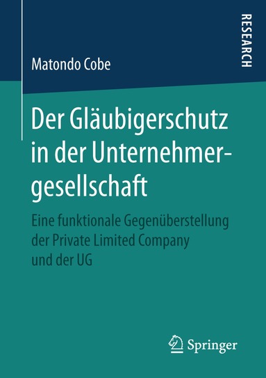 Matondo Cobe - Der Gläubigerschutz in der Unternehmergesellschaft, Häftad