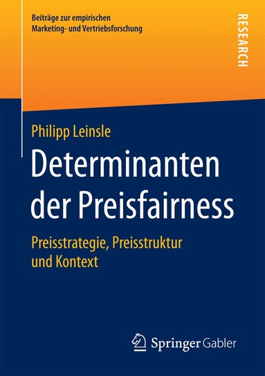 Philipp Leinsle - Determinanten der Preisfairness, Häftad