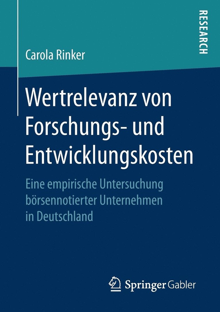 Carola Rinker - Wertrelevanz von Forschungs- und Entwicklungskosten, Häftad