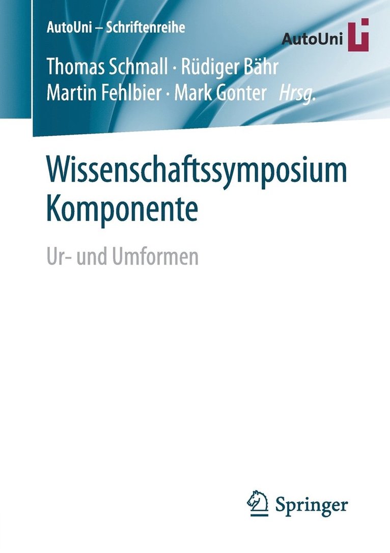 Thomas Schmall, Rüdiger Bähr, Martin Fehlbier, Mark Gonter - Wissenschaftssymposium Komponente, Häftad