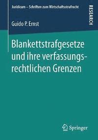 bokomslag Blankettstrafgesetze und ihre verfassungsrechtlichen Grenzen