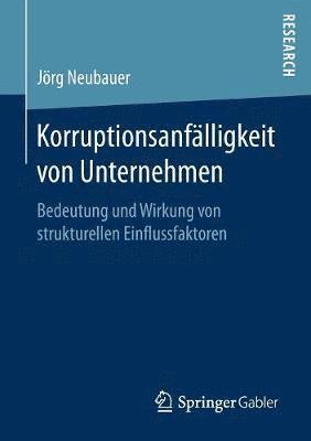 bokomslag Korruptionsanflligkeit von Unternehmen