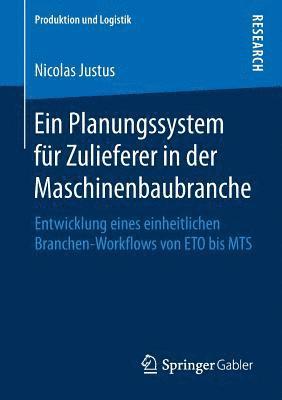 bokomslag Ein Planungssystem fr Zulieferer in der Maschinenbaubranche