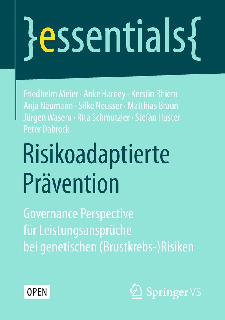 Friedhelm Meier, Anke Harney, Kerstin Rhiem, Anja Neumann, Silke Neusser, Matthias Braun, Jürgen Wasem, Rita Schmutzler, Stefan Huster, Peter Dabrock - Risikoadaptierte Prävention, Häftad