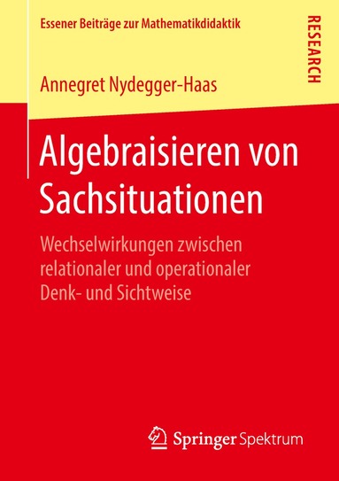 Annegret Nydegger-Haas - Algebraisieren von Sachsituationen, Häftad