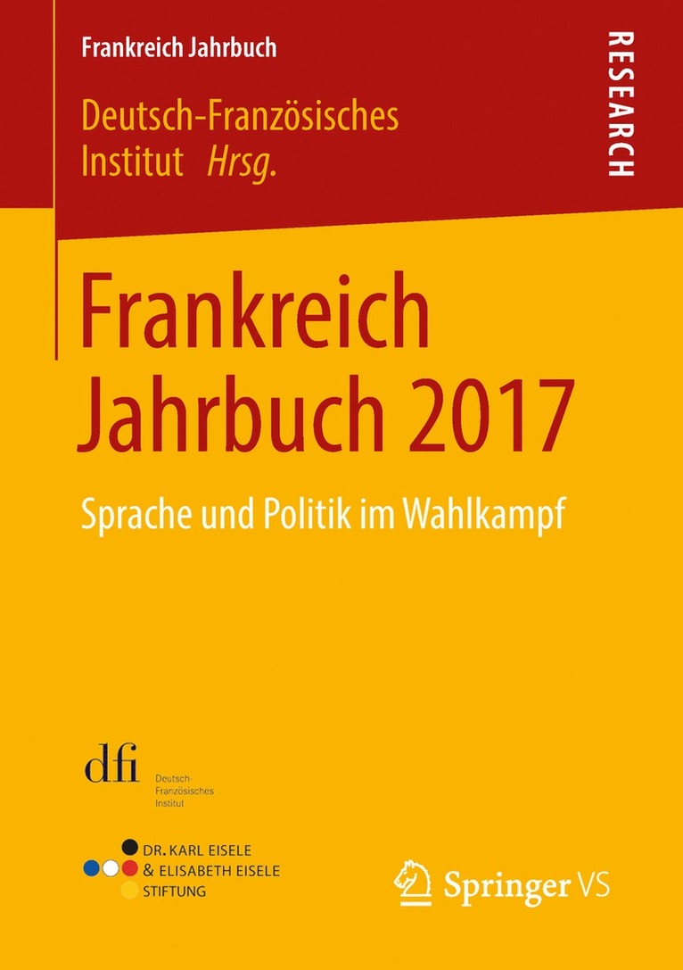 Deutsch-Französisches Institut, Deutsch-Franzosisches Institut - Frankreich Jahrbuch 2017, Häftad