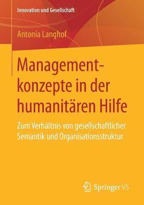 bokomslag Managementkonzepte in der humanitren Hilfe