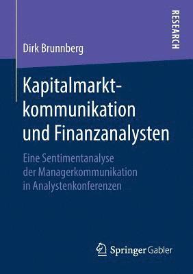 bokomslag Kapitalmarktkommunikation und Finanzanalysten