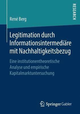 bokomslag Legitimation durch Informationsintermedire mit Nachhaltigkeitsbezug