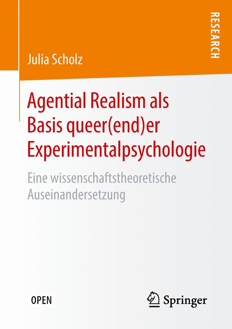 Julia Scholz - Agential Realism als Basis queer(end)er Experimentalpsychologie, Häftad