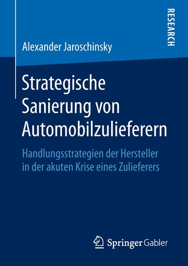 bokomslag Strategische Sanierung von Automobilzulieferern