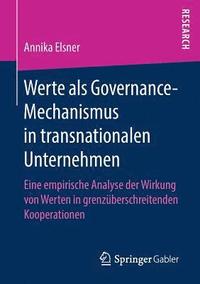 bokomslag Werte als Governance-Mechanismus in transnationalen Unternehmen
