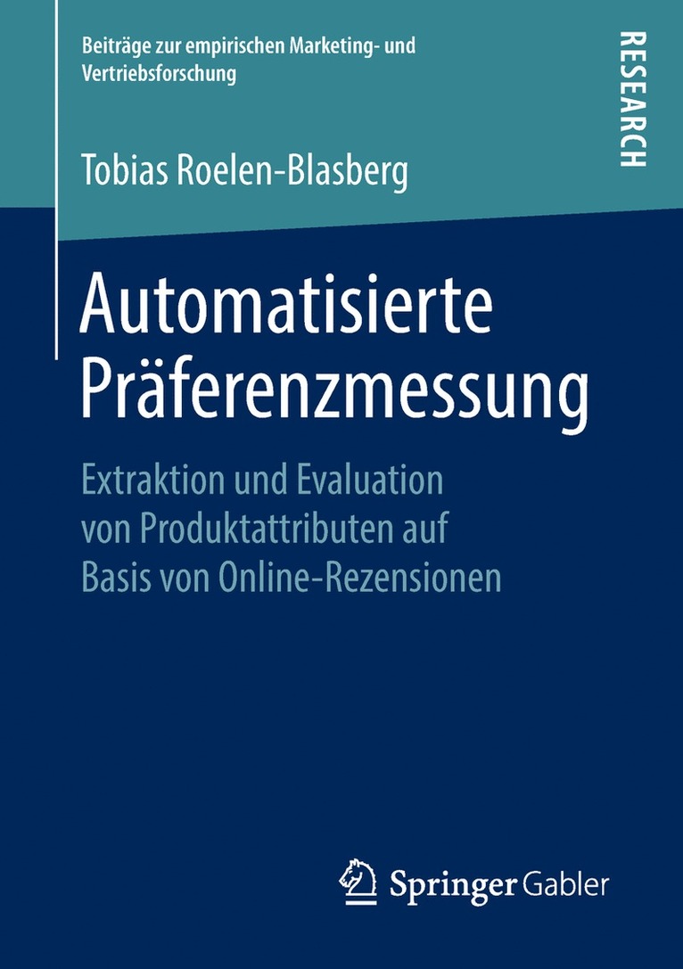 Tobias Roelen-Blasberg - Automatisierte Präferenzmessung, Häftad