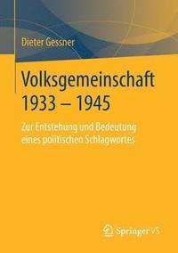 bokomslag Volksgemeinschaft 1933 - 1945