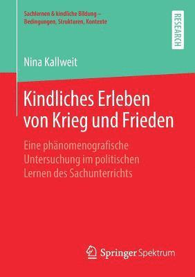 bokomslag Kindliches Erleben von Krieg und Frieden