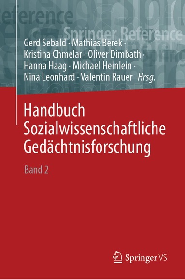 Gerd Sebald, Mathias Berek, Kristina Chmelar, Oliver Dimbath, Hanna Haag, Michael Heinlein, Nina Leonhard, Valentin Rauer - Handbuch Sozialwissenschaftliche Gedächtnisforschung, Inbunden