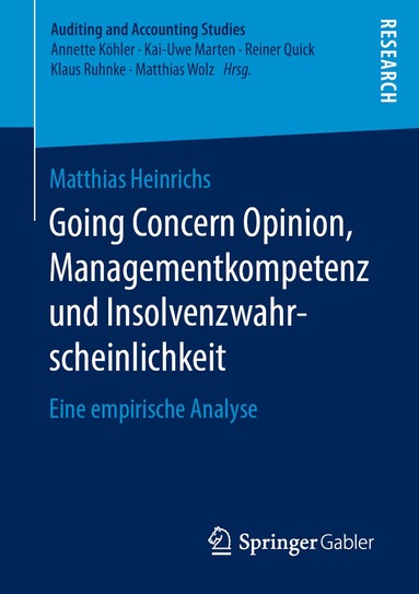 bokomslag Going Concern Opinion, Managementkompetenz und Insolvenzwahrscheinlichkeit