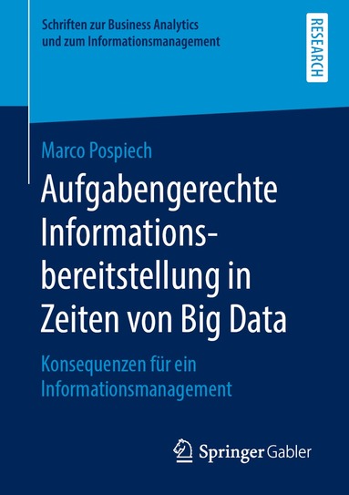 bokomslag Aufgabengerechte Informationsbereitstellung in Zeiten von Big Data