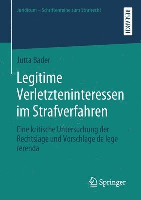 bokomslag Legitime Verletzteninteressen im Strafverfahren