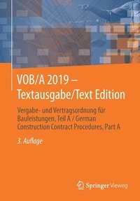 bokomslag VOB/A 2019 - Textausgabe/Text Edition