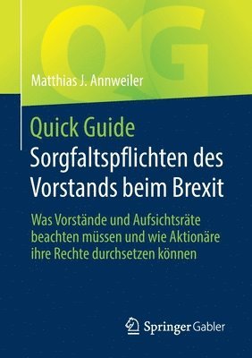 bokomslag Quick Guide Sorgfaltspflichten des Vorstands beim Brexit