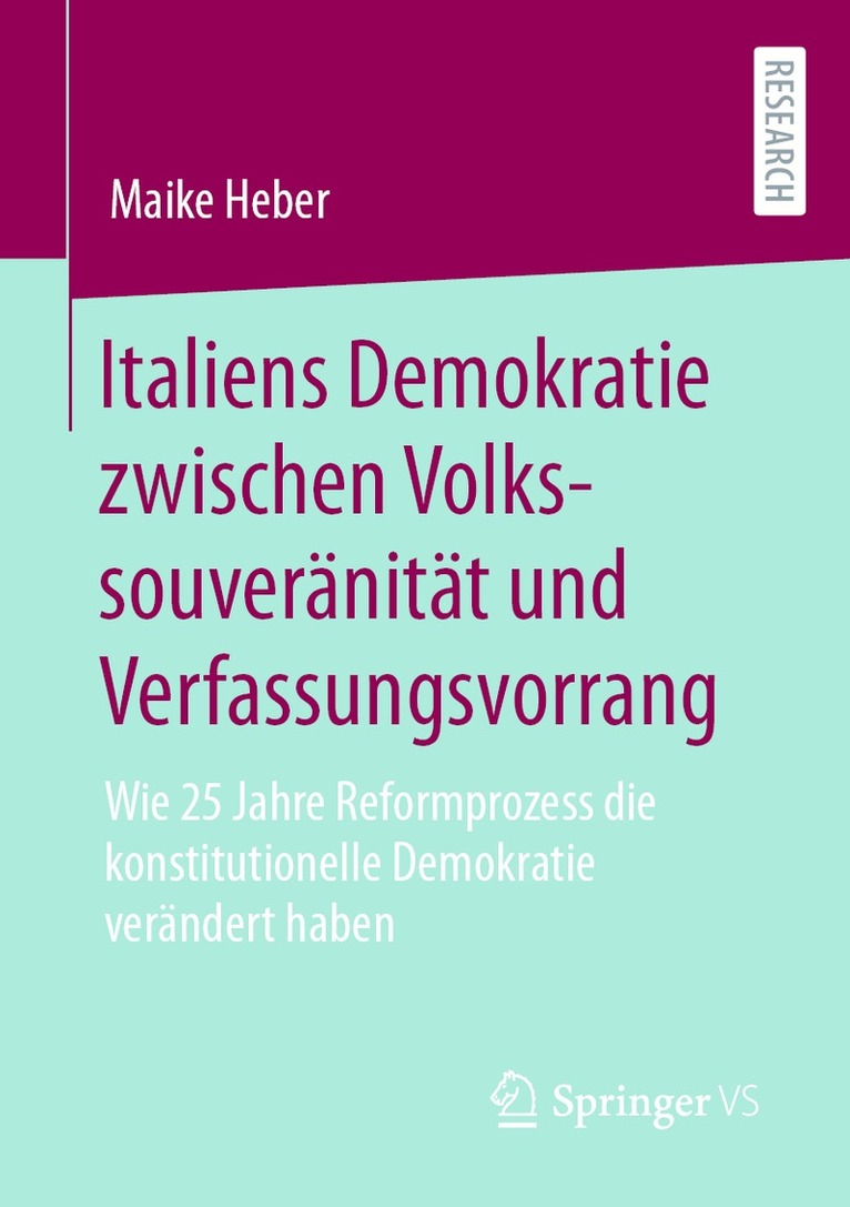 Maike Heber - Italiens Demokratie zwischen Volkssouveränität und Verfassungsvorrang, Häftad
