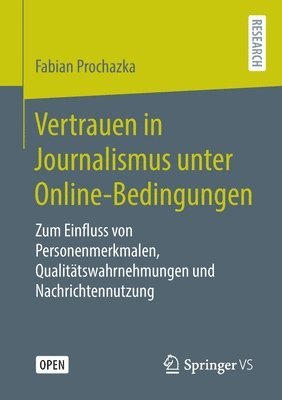 bokomslag Vertrauen in Journalismus unter Online-Bedingungen