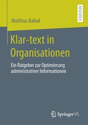bokomslag Klar-text in Organisationen