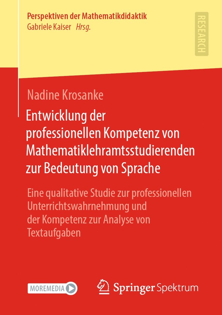 Nadine Krosanke - Entwicklung der professionellen Kompetenz von Mathematiklehramtsstudierenden zur Bedeutung von Sprache, Häftad