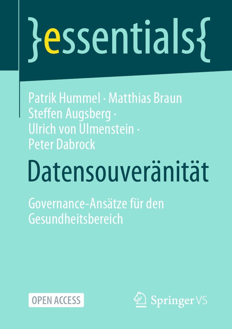 Patrik Hummel, Matthias Braun, Steffen Augsberg, Ulrich von Ulmenstein, Peter Dabrock - Datensouveränität, Häftad